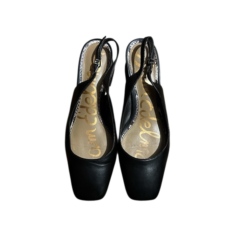 Sam Edelman Tamra Black Leather Slingback Block Heels